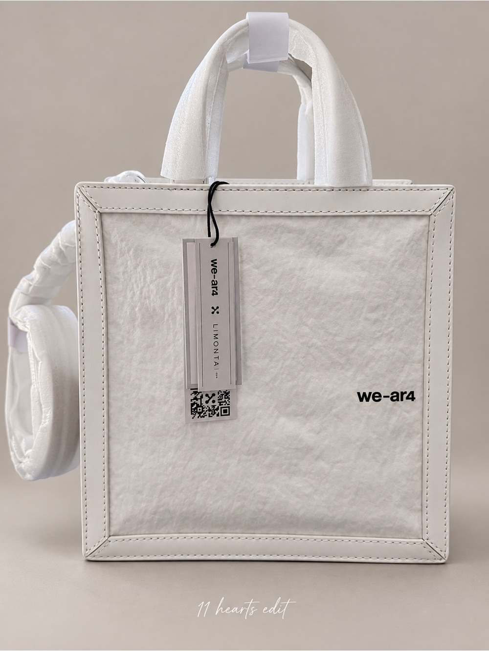 WE-AR4 The Notebook Tote Optic White Crossbody Bag NWT